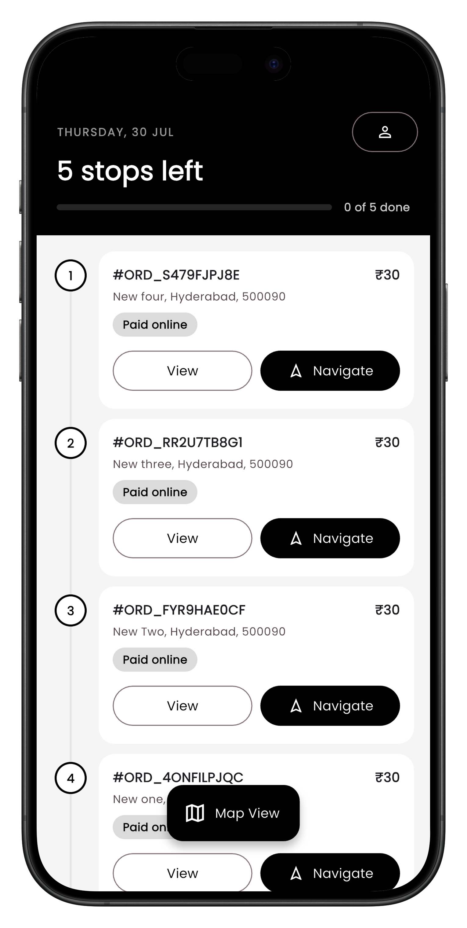 Delivery App screenshot